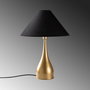 Opviq Luna - Lámpara de mesa de cuerpo metálico dorado y negro